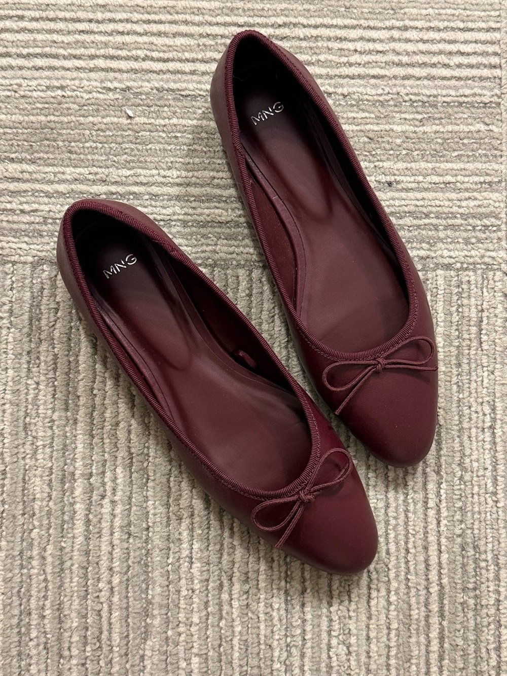 MNG by Mango Burgundy Ballet Flats